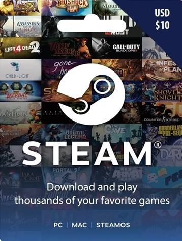Steam Gift Cards $10 Digital Code USA