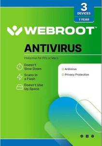 Webroot SecureAnywhere AntiVirus 2024 Key (1 Year / 3 Devices) MAC/WIN GLOBAL