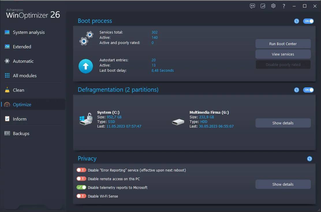 Ashampoo WinOptimizer 26 Key (Lifetime / 1 PC)